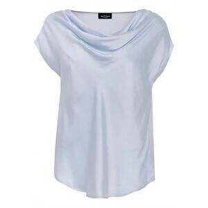 NEW SAND women's matt prosi drape silk blend top in light blue